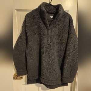 Aerie Oversized Quarter Zip Sherpa Pullover , Size M
